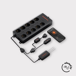 GGS AC10 strömskena med 10 individuellt styrbara uttag, för belysning, fläktar, luftfuktare och mer / GGS AC10 power strip with 10 independently controlled outlets for lights, fans, humidifiers, and more