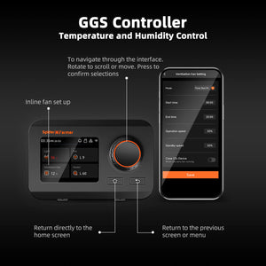 Spider Farmer GGS controller för temperatur- och fuktstyrning med app och display / Spider Farmer GGS controller for temperature and humidity control with app and display