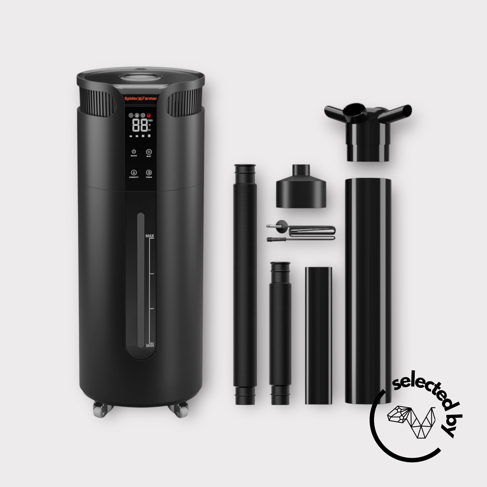 Spider Farmer 16L luftfuktare för växter, 4 justerbara dimmanivåer, 1400 ml/h kapacitet / 16L cool mist humidifier for plants, 4 adjustable mist levels, 1400ml/h output