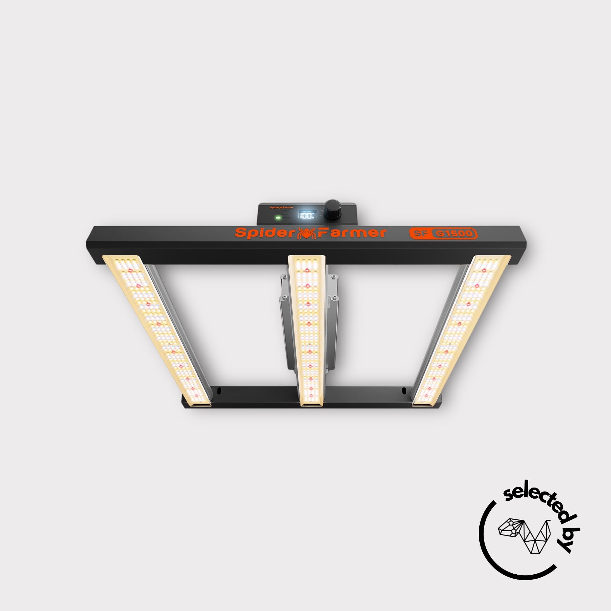 G1500 150W dimmable full spectrum LED grow light for indoor cultivation and terrariums, energy efficient with smart app control. Dimbar fullspektrum LED växtlampa för inomhusodling och terrarier, energieffektiv och appstyrd.