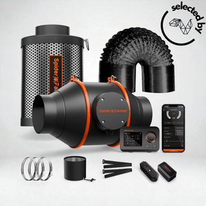 Spider Farmer GGS 4" inlinefläkt med kolfilter, slang och smart controller / Spider Farmer GGS 4" inline fan with carbon filter, ducting and smart controller – Selected by Stockholm Reptiles