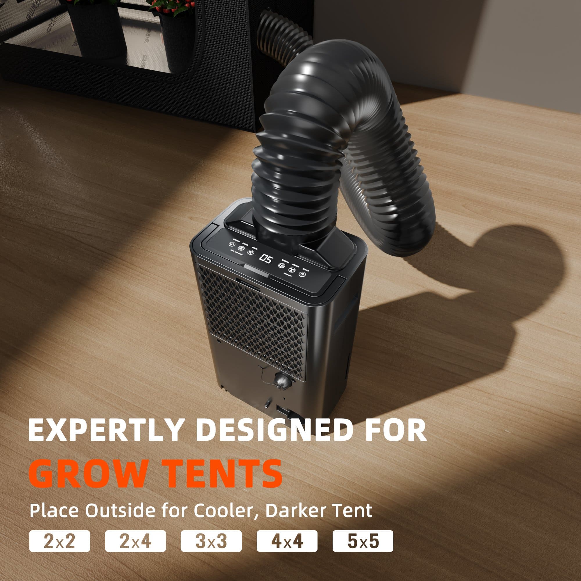 Specifikt för growtält: 2×2 till 5×5 ft – placera enheten utanför för svalare, mörkare tält 7 Designed for grow tents: 2×2 to 5×5 ft — place unit outside for cooler, darker tent